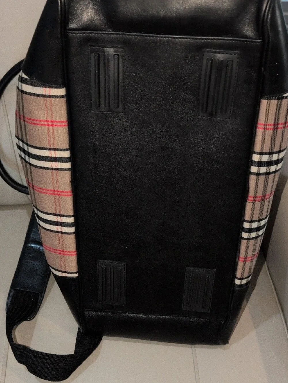 Classic Plaid Carry On Bag with Black Vegan Trim